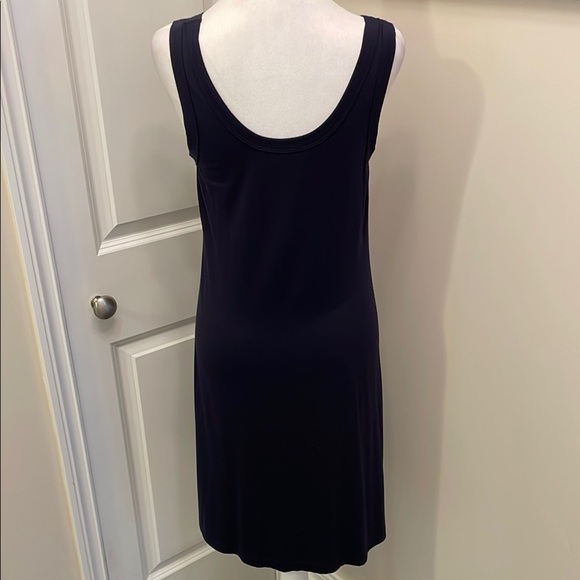 Karen Kane Navy Blue Midi Dress, Geometric Pattern, sleeveless, scoop neck NNT - Picture 5 of 13